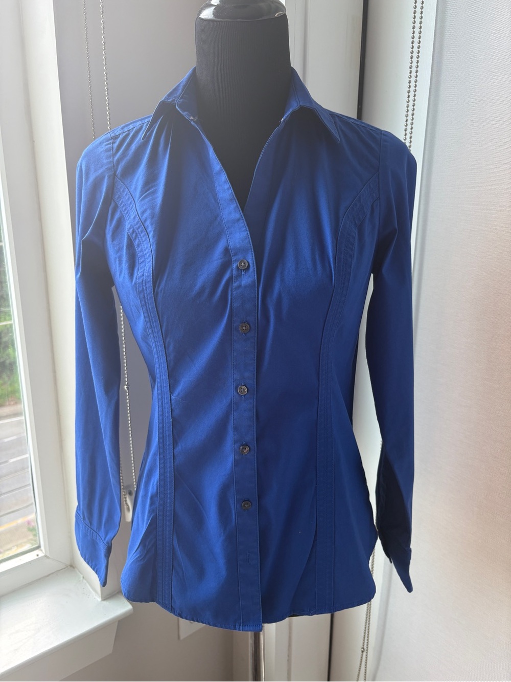 Express Royal Blue Tailored Button-Down Shirt